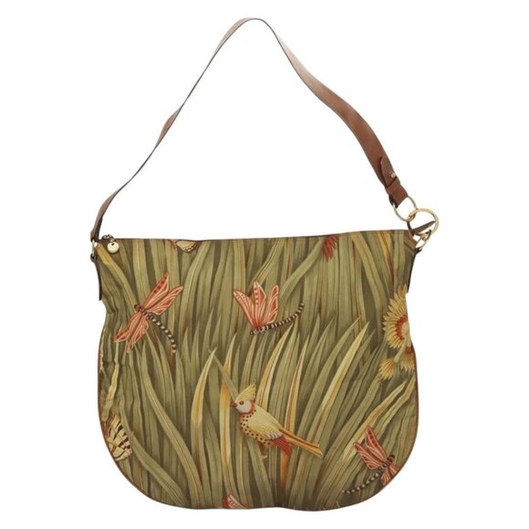 Salvatore Ferragamo Shoulder Bag Nylon Green Gold Auth - Picture 11 of 16